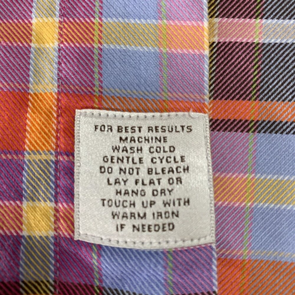 Peter Millar Shirt Men L Tartan Plaid 100% Cotton Multicolor Sport Luxury Preppy - Picture 4 of 14